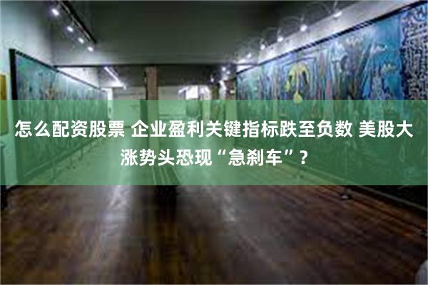 怎么配资股票 企业盈利关键指标跌至负数 美股大涨势头恐现“急刹车”？