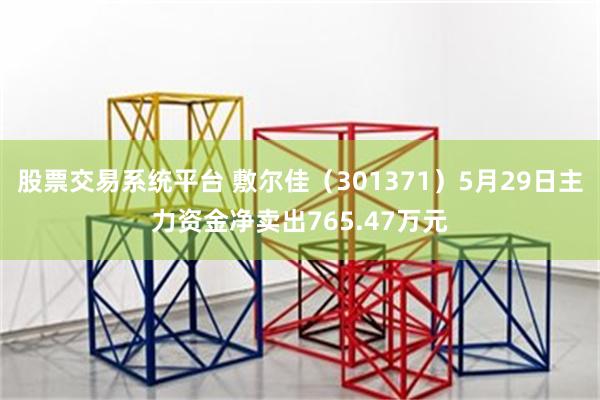 股票交易系统平台 敷尔佳（301371）5月29日主力资金净卖出765.47万元