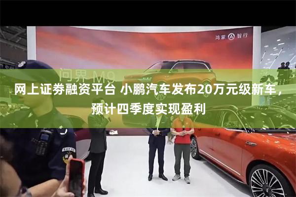 网上证劵融资平台 小鹏汽车发布20万元级新车，预计四季度实现盈利