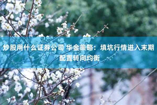 炒股用什么证券公司 华金策略：填坑行情进入末期 配置转向均衡