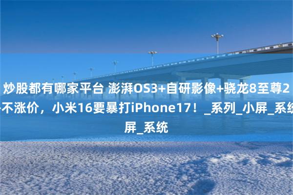 炒股都有哪家平台 澎湃OS3+自研影像+骁龙8至尊2+不涨价，小米16要暴打iPhone17！_系列_小屏_系统