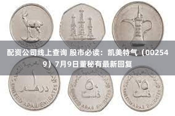 配资公司线上查询 股市必读：凯美特气（002549）7月9日董秘有最新回复