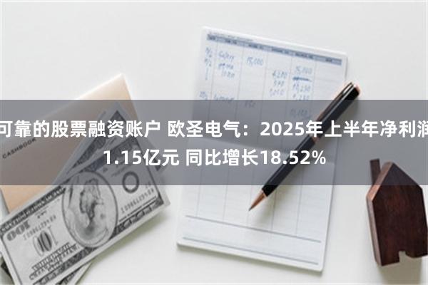 可靠的股票融资账户 欧圣电气：2025年上半年净利润1.15亿元 同比增长18.52%