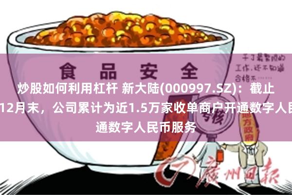 炒股如何利用杠杆 新大陆(000997.SZ)：截止2024年12月末，公司累计为近1.5万家收单商户开通数字人民币服务