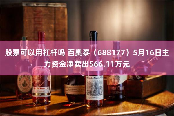 股票可以用杠杆吗 百奥泰（688177）5月16日主力资金净卖出566.11万元