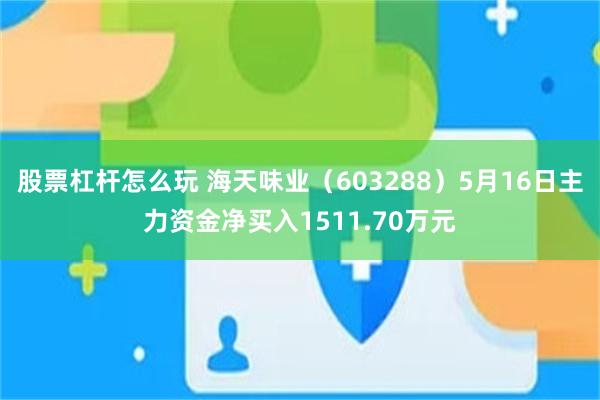股票杠杆怎么玩 海天味业（603288）5月16日主力资金净买入1511.70万元