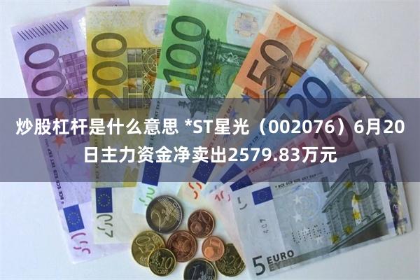 炒股杠杆是什么意思 *ST星光（002076）6月20日主力资金净卖出2579.83万元