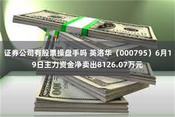 证券公司有股票操盘手吗 英洛华（000795）6月19日主力资金净卖出8126.07万元