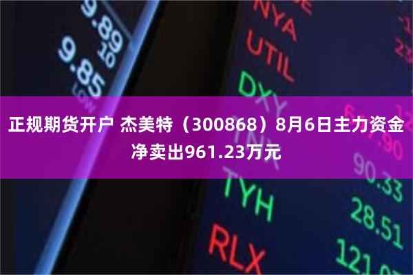正规期货开户 杰美特（300868）8月6日主力资金净卖出961.23万元