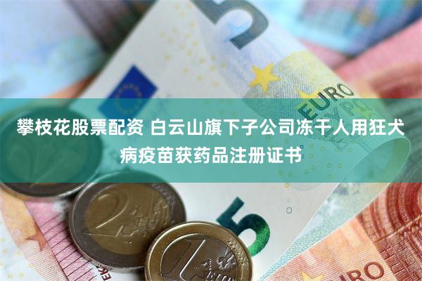 攀枝花股票配资 白云山旗下子公司冻干人用狂犬病疫苗获药品注册证书