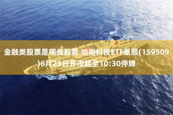 金融类股票是哪些股票 纳指科技ETF景顺(159509)6月29日开市起至10:30停牌