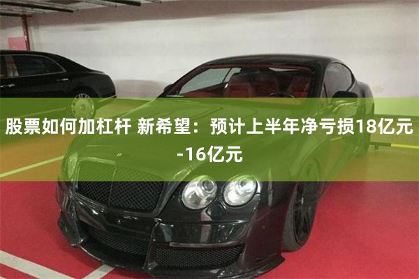 股票如何加杠杆 新希望：预计上半年净亏损18亿元-16亿元