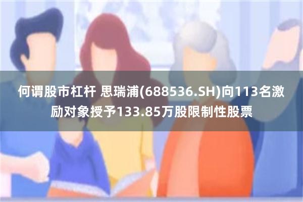 何谓股市杠杆 思瑞浦(688536.SH)向113名激励对象授予133.85万股限制性股票