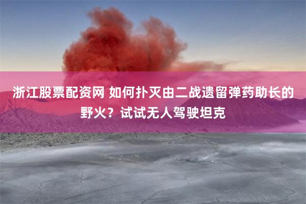 浙江股票配资网 如何扑灭由二战遗留弹药助长的野火?试试无人驾驶坦克